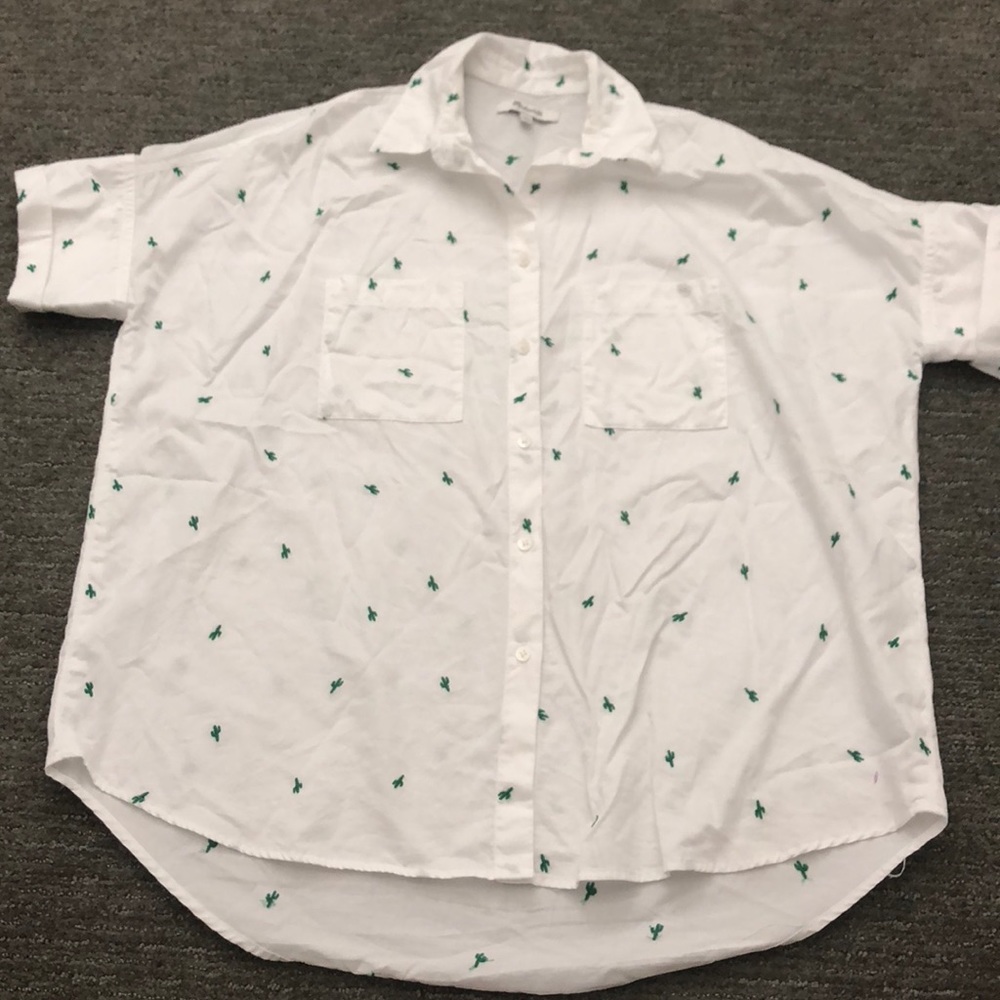 Madewell cactus white courier shirt
